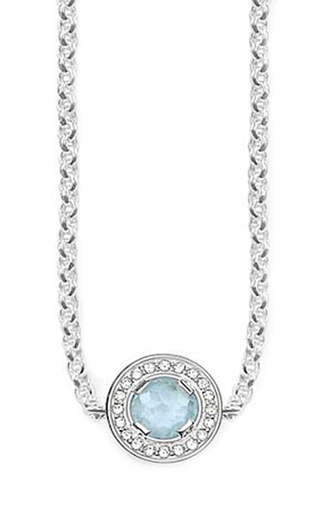 Thomas Sabo Damen Halskette 925 Silber silber/hellblau KE1336-694-31-L80